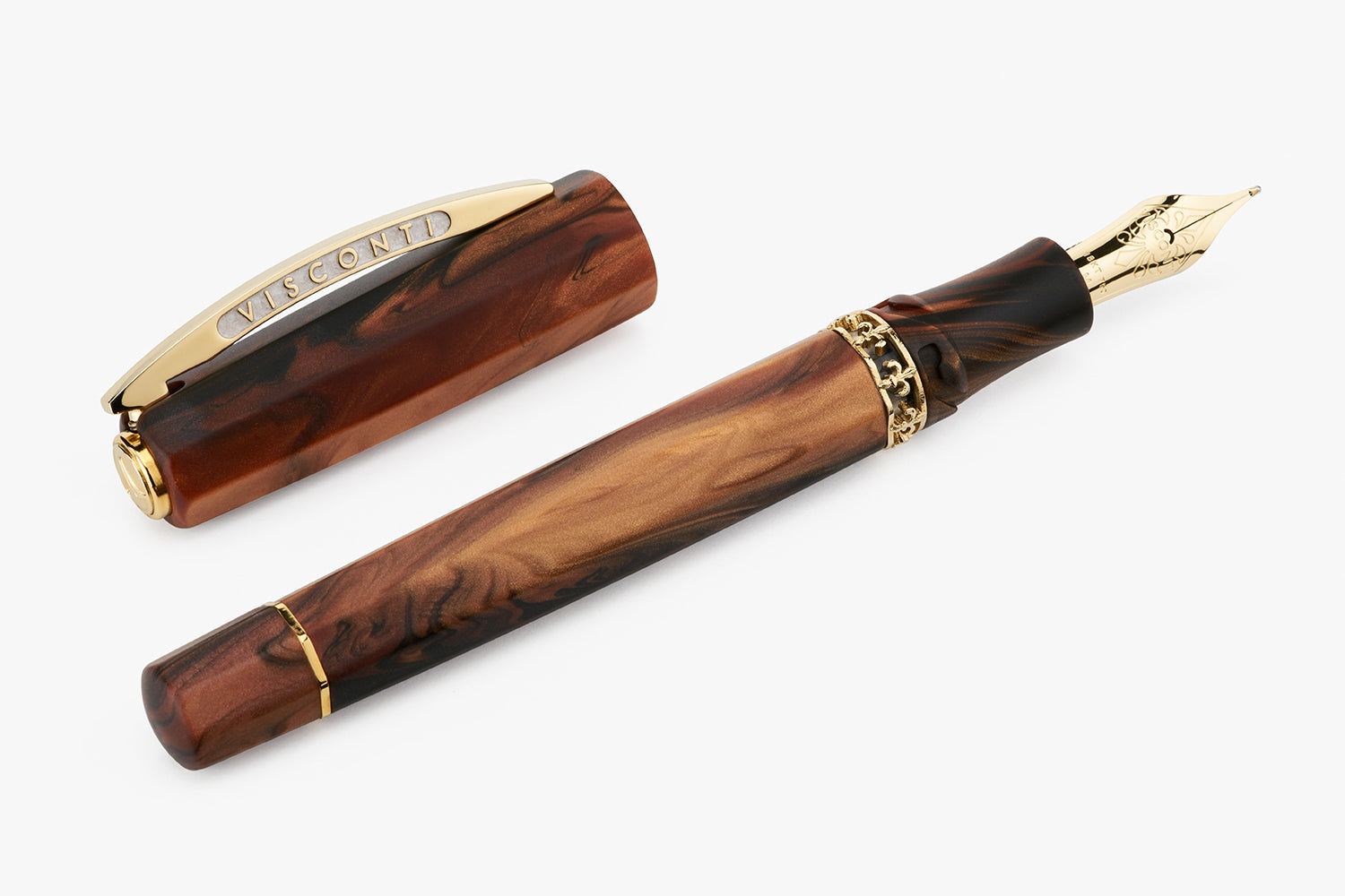 Visconti Medici Fountain Pen - Briarwood / Yellow Gold