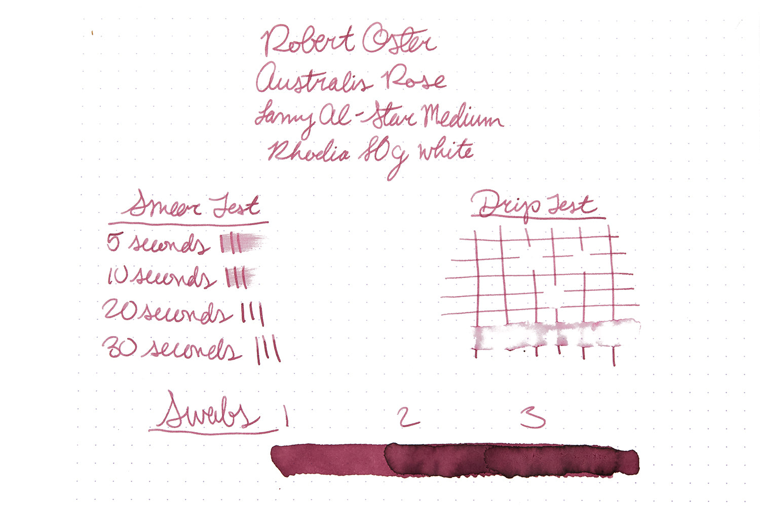 Robert Oster Australis Rose - Ink Sample