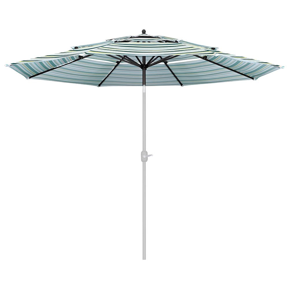 Yescom 11' Outdoor Patio Umbrella Replacement Canopy 3-Tiered 8-Rib