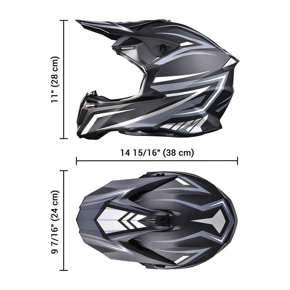 AHR Adult DOT Off-road Race Helmet Dirt Bike MX ATV Black