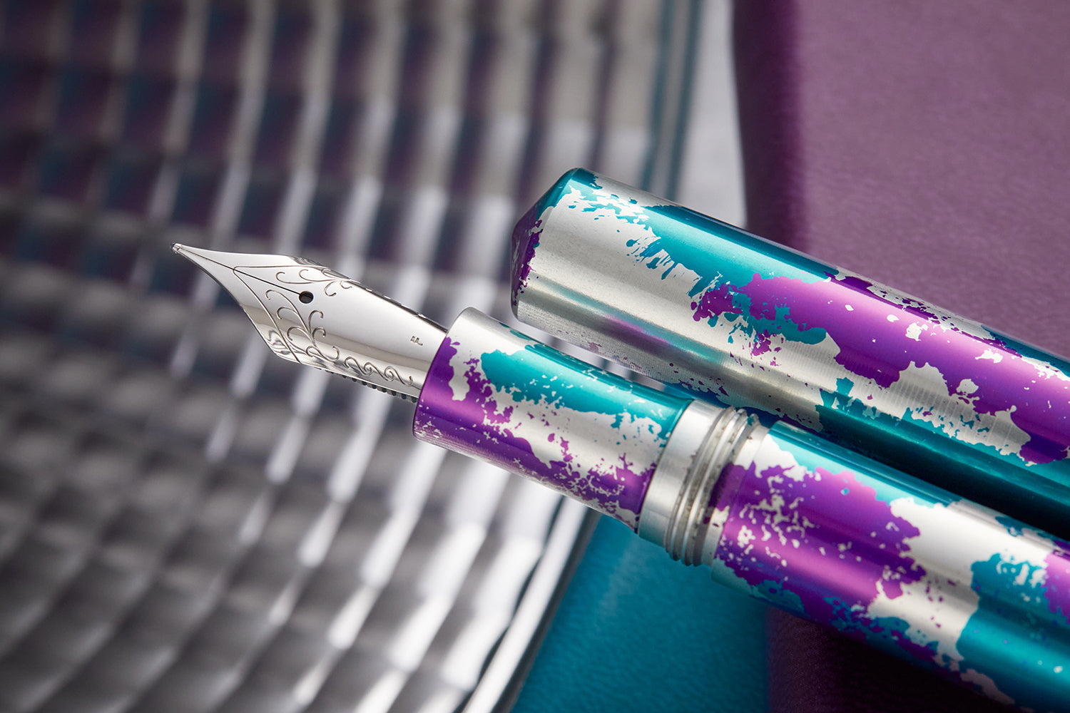 Schon DSGN Full Sized Fountain Pen - Aqua Jazz