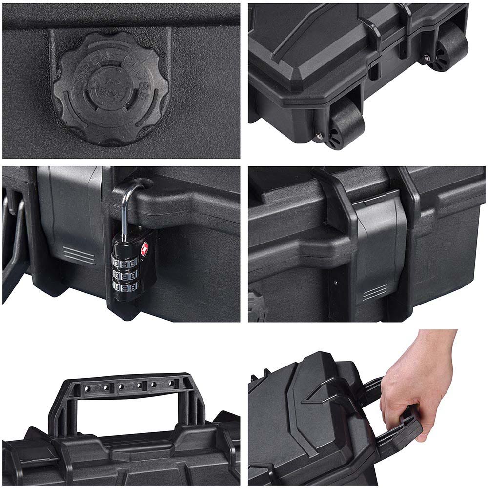 Yescom 40 Rolling Rifle Case with Foam TSA Padlocks IP67 Long Hard Case