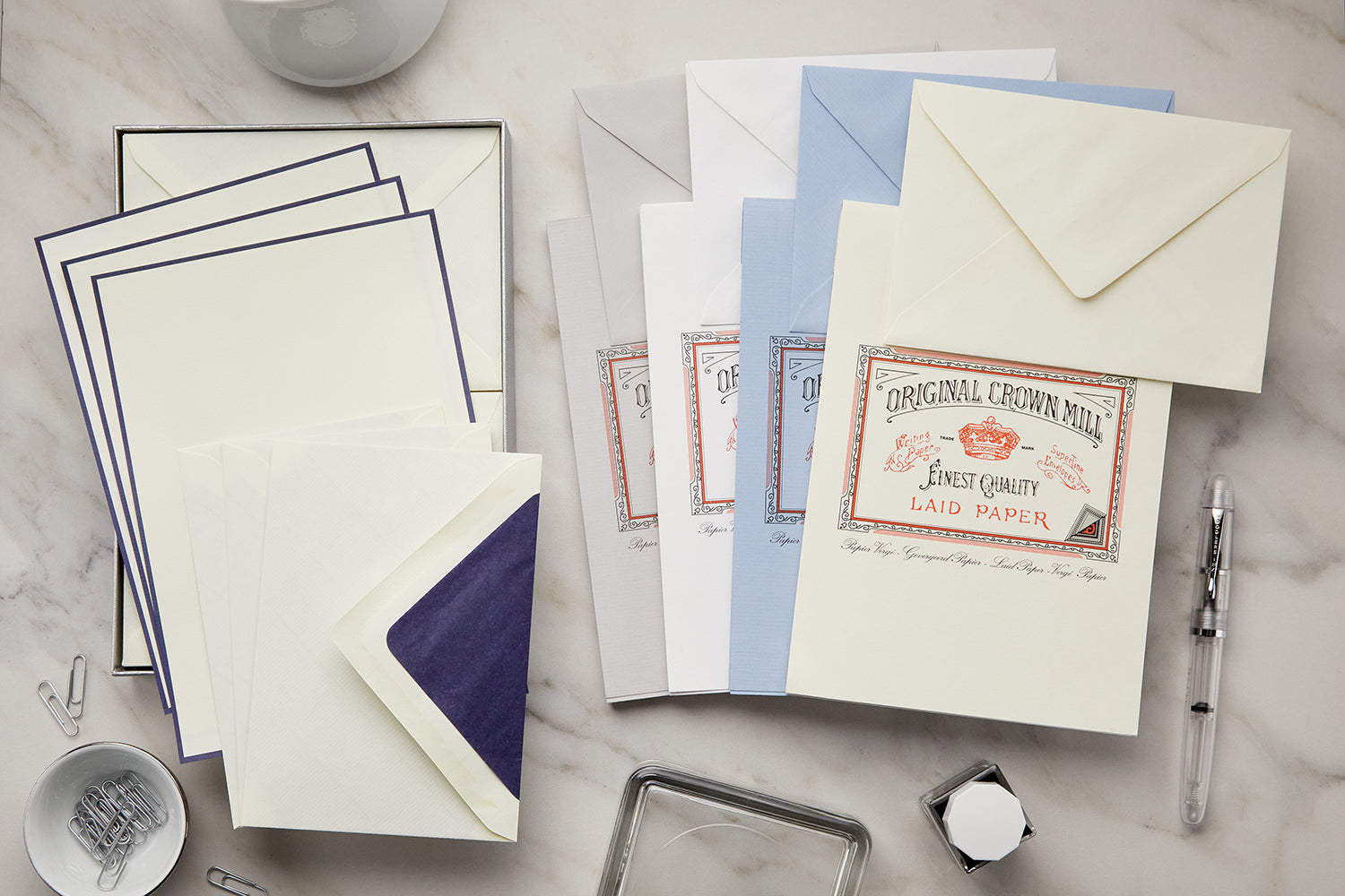 Original Crown Mill Classic Laid Small Envelopes - Light Blue