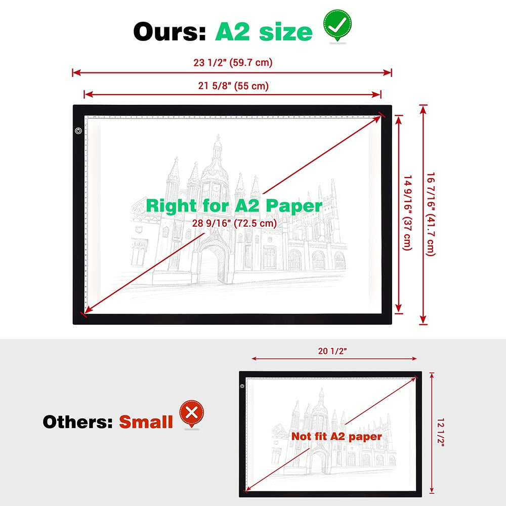 Yescom A2 Light Box Tracing Light Pad 23x16in