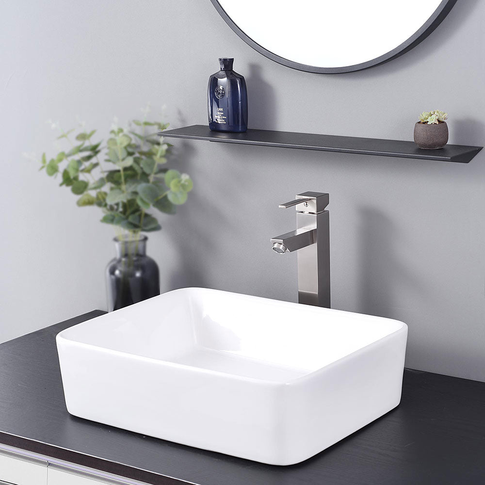 Aquaterior Bathroom Sink Faucet Square Cold & Hot 12H