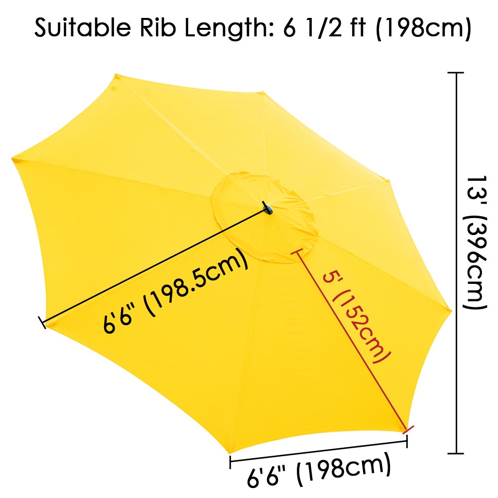 Yescom 13' Outdoor Market Umbrella Replacement Canopy 8-Rib