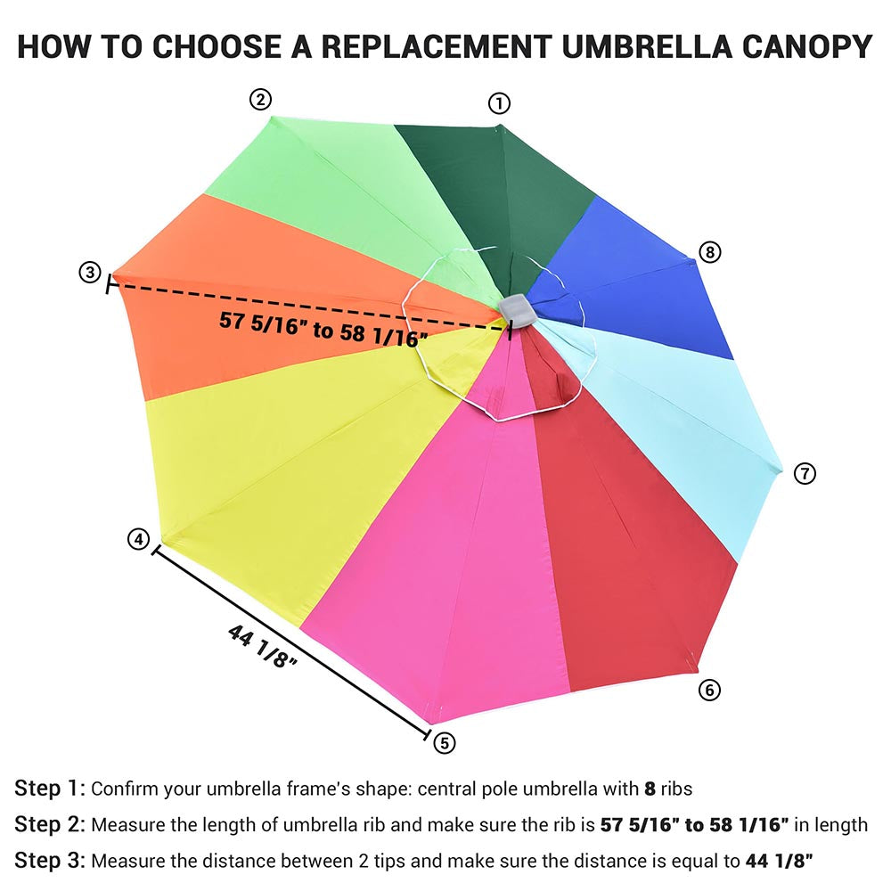 Yescom 10' Outdoor Market Umbrella Replacement Canopy