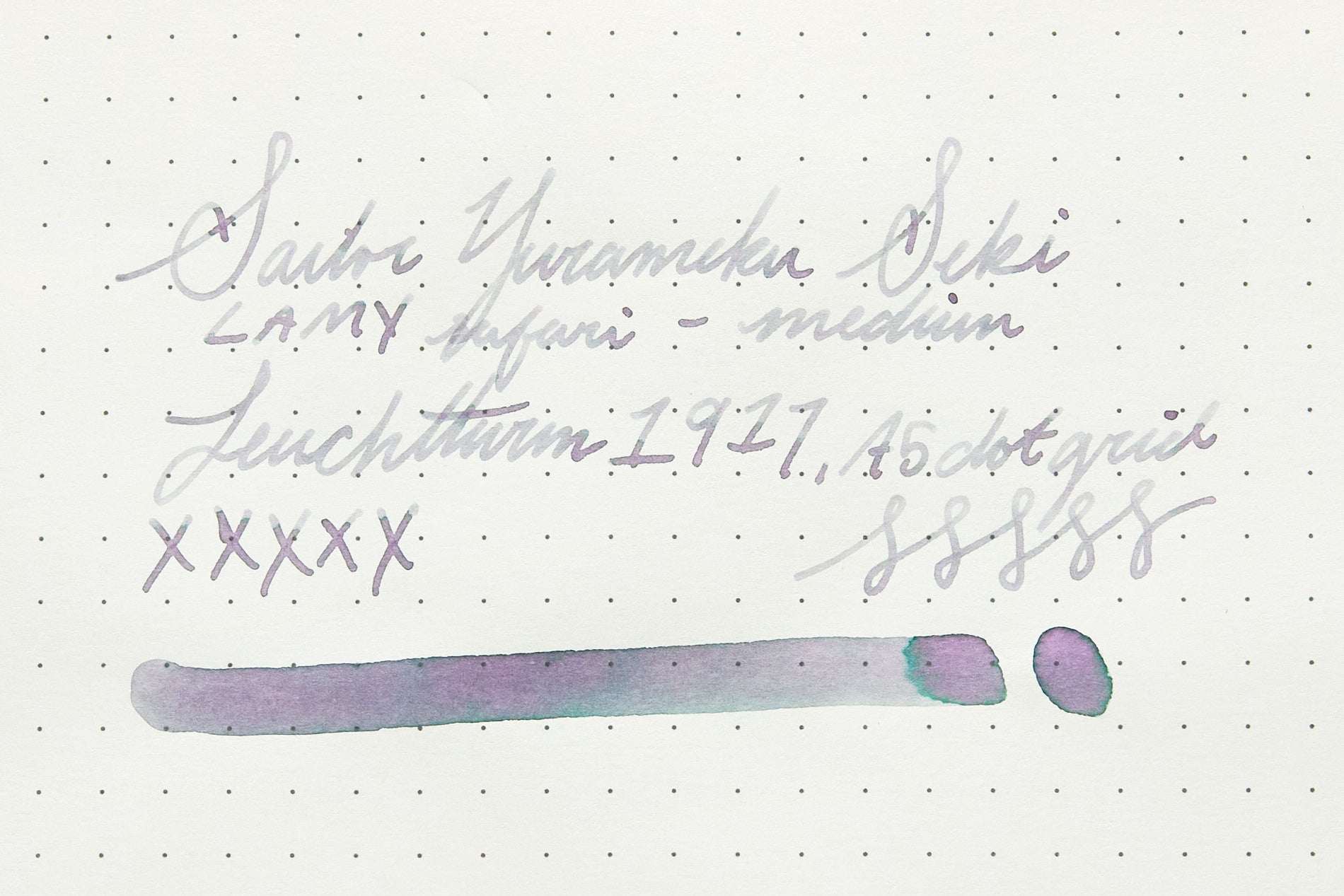 Sailor Yurameku Seki - Ink Sample