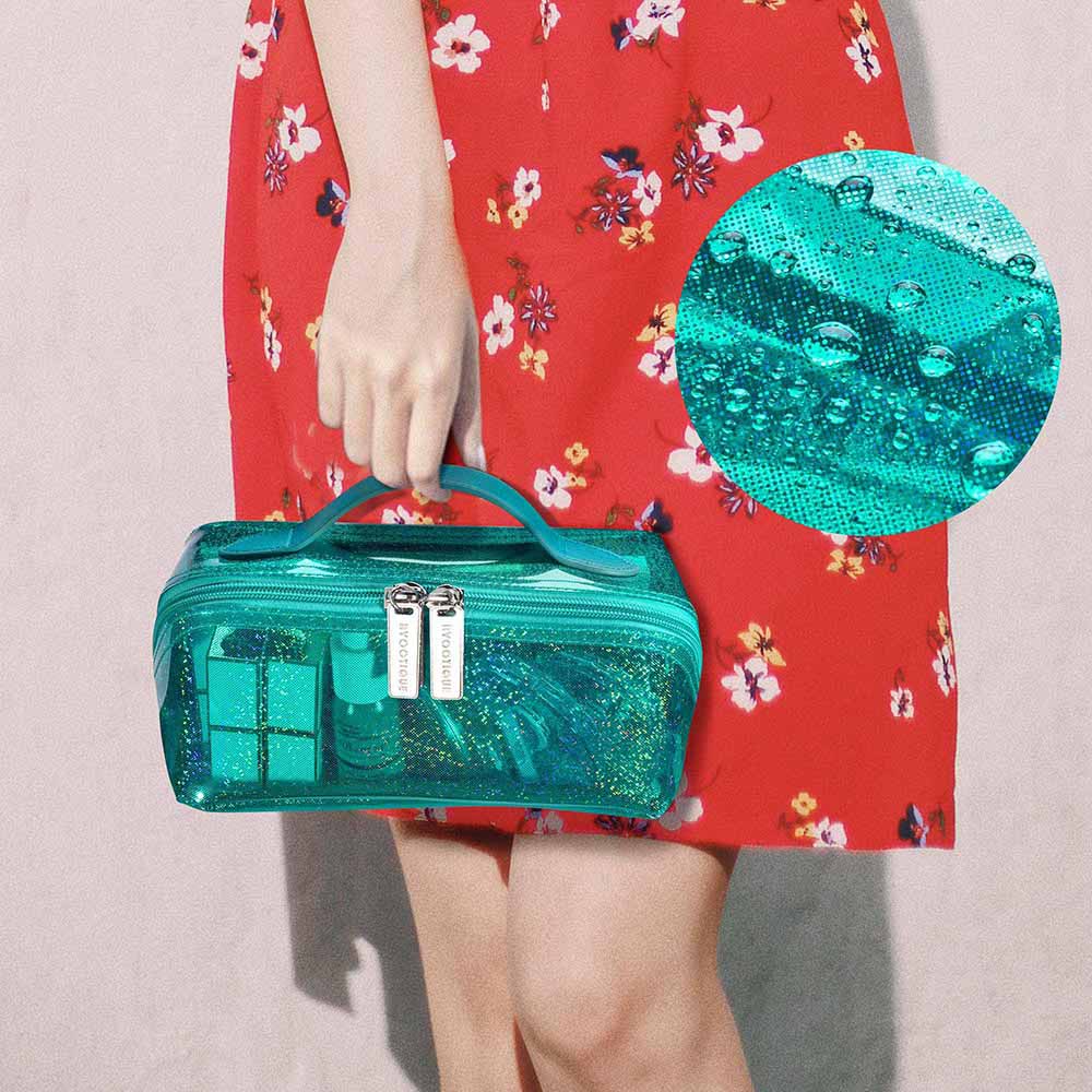 Byootique Sparkle Travel Cosmetic Bag with Compartments