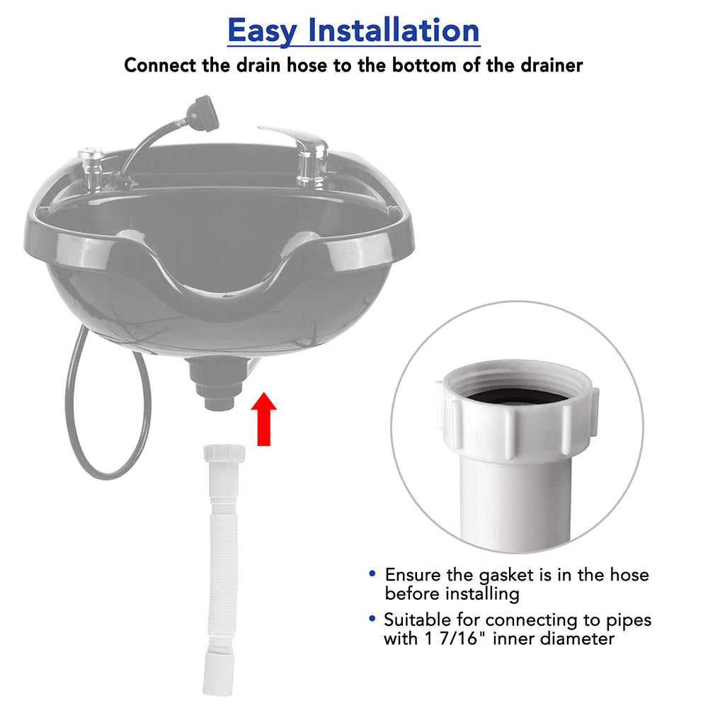 Yescom Shampoo Bowl Drain Hose 1 7/16 Dia.