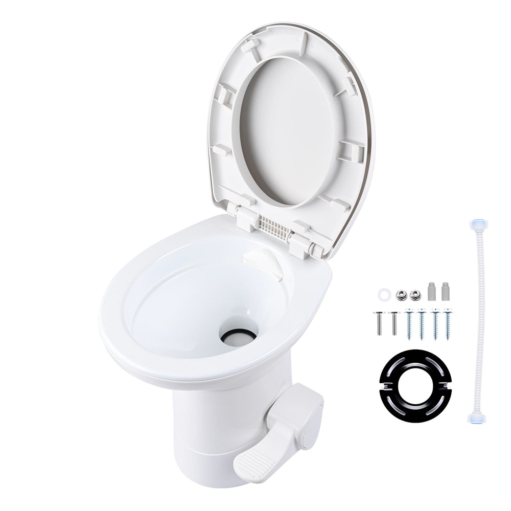 Yescom 20 RV Toilet with Elongated Bowl No Splash-Back