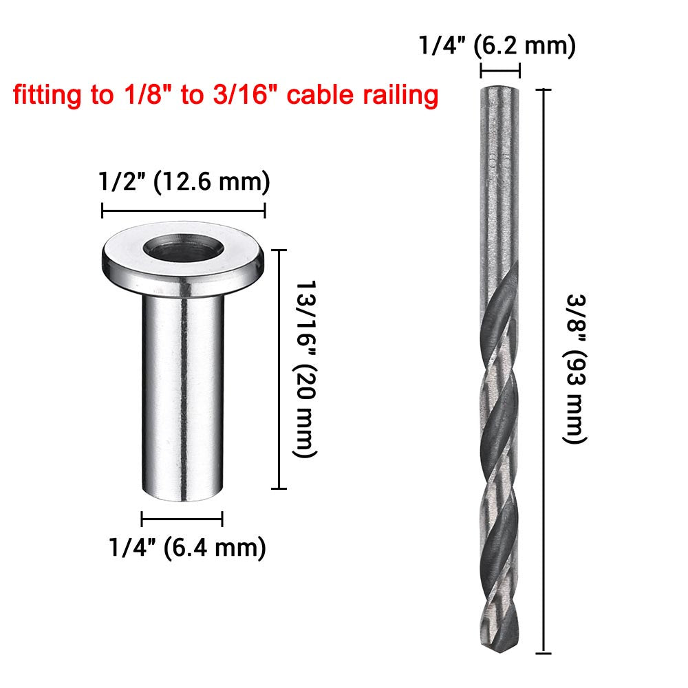 Yescom 50pcs Cable Protector Sleeves Grommets 316 Stainless Steel