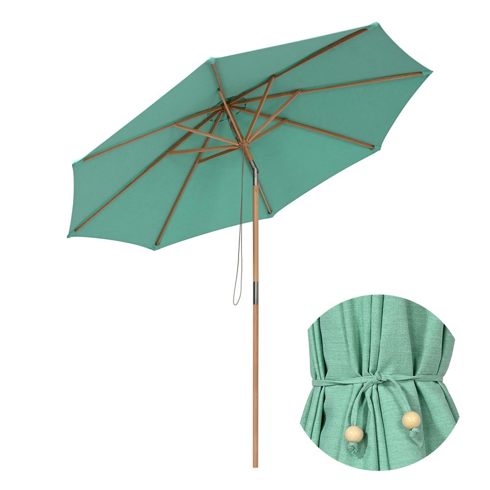 Yescom 9ft Patio Wood Market Umbrella Acrylic Fabric Tilt