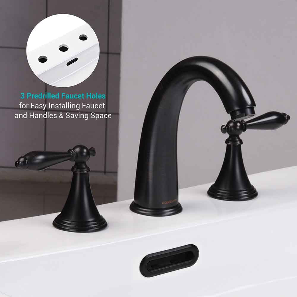 Aquaterior 20x16 Rectangle Bathroom Sink Overflow w/ Drain