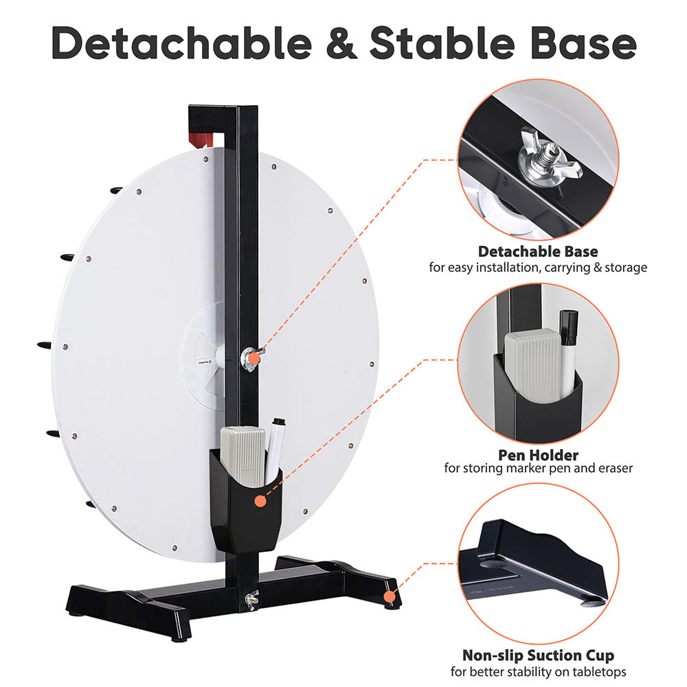 WinSpin 24 Tabletop Prize Wheel Colorful Dry Erase