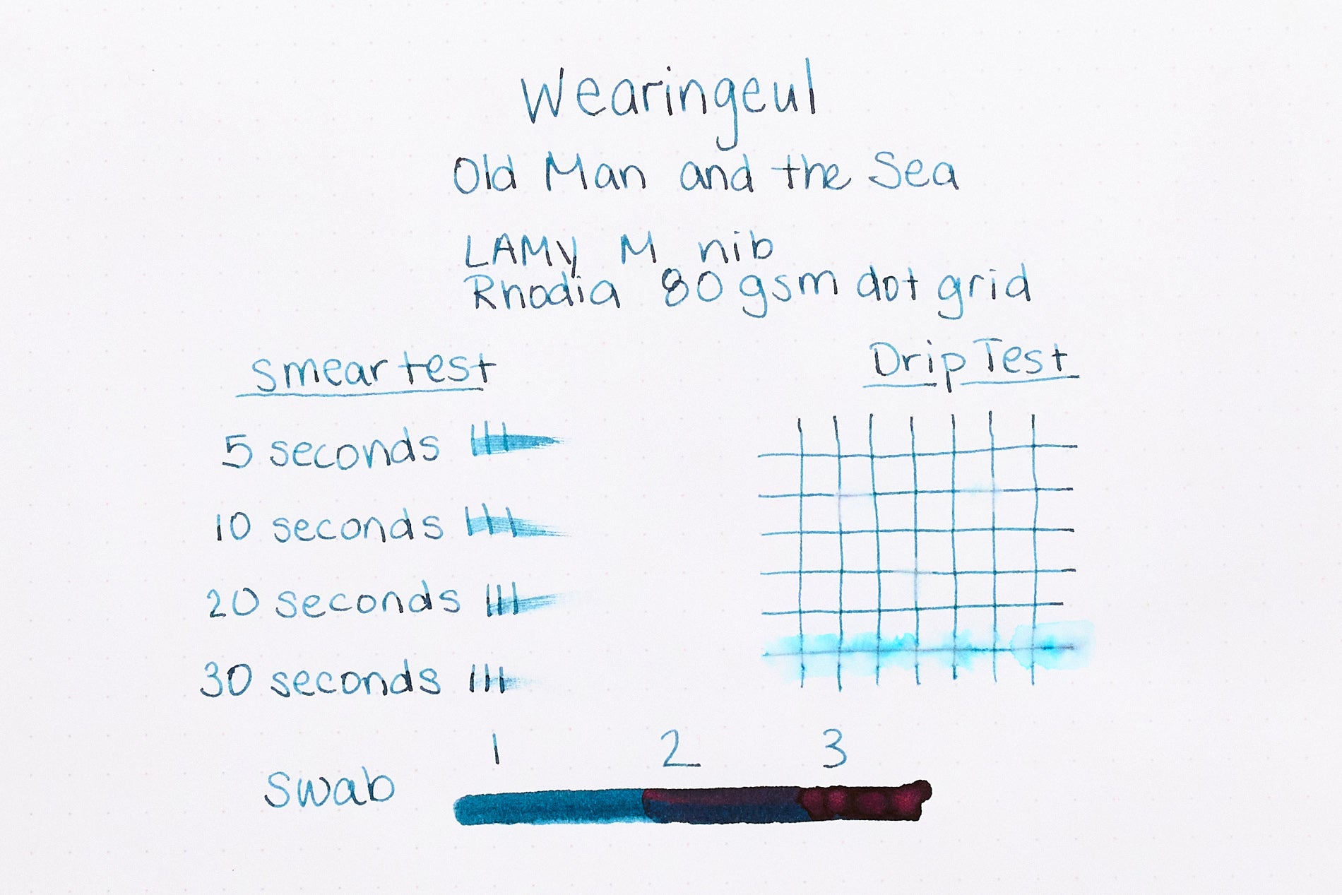 Wearingeul The Old Man and the Sea - Ink Sample