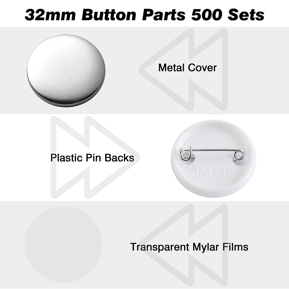 Yescom 1 1/4 Pins Parts for Backpack Badge Button Maker 500ct/Pack