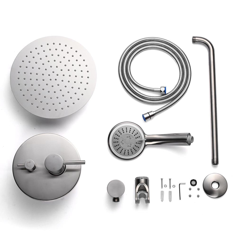 Aquaterior Shower Faucet Set with Handheld 10 Round Shower Head