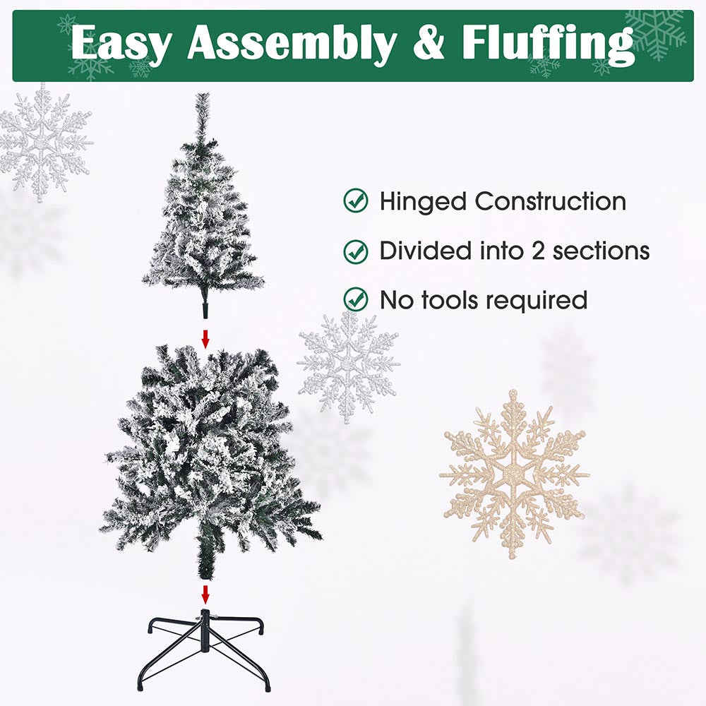 Yescom 5 feet White Flocked Christmas Tree Decor