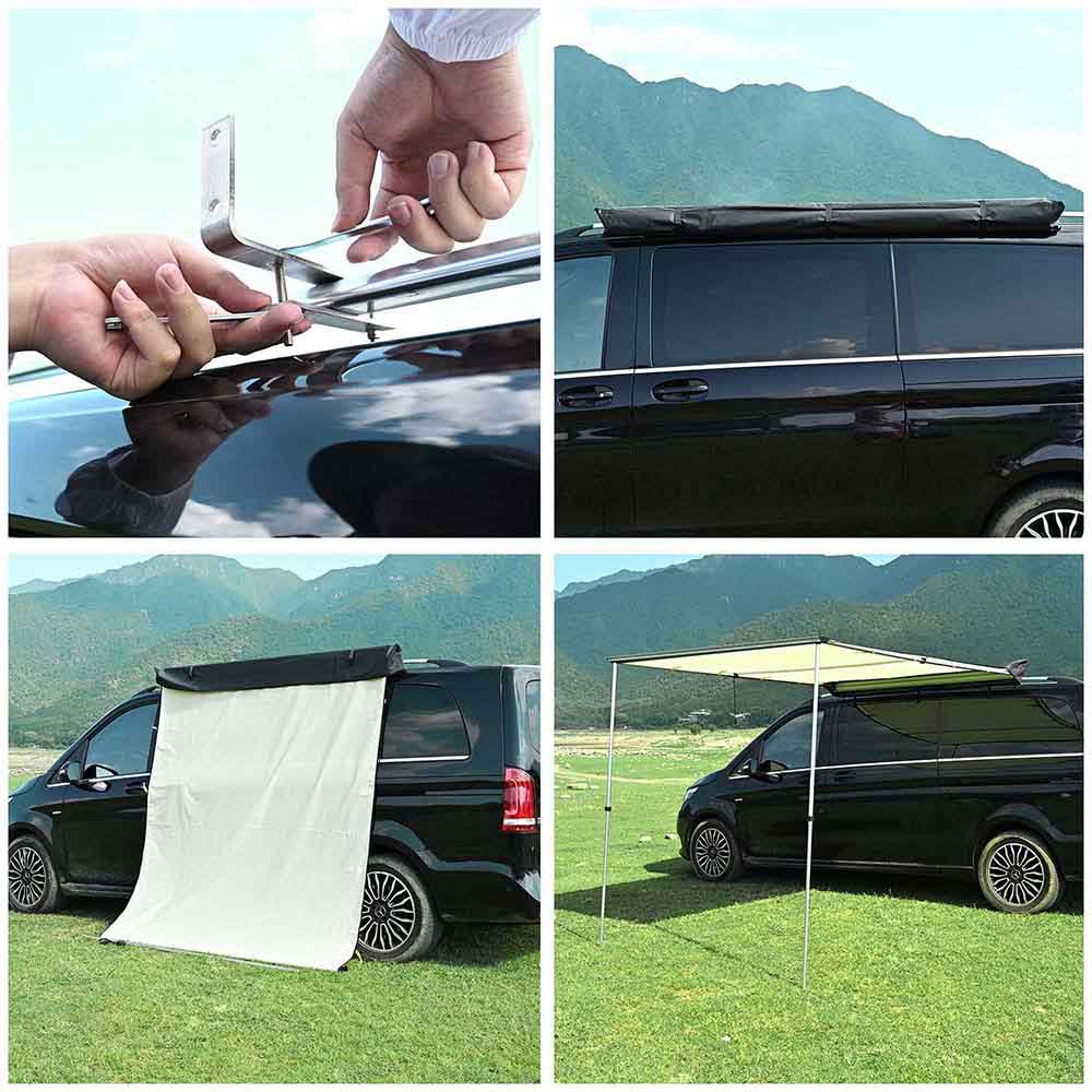 Yescom Awning with LED Light 6.6' x 4.6' Car Side Tailgate Awning