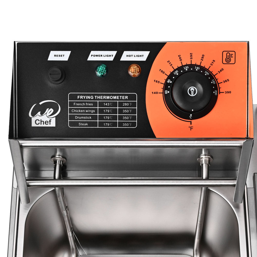 Yescom Electric Deep Fryer 24 L Comml. Countertop Dual-Tank