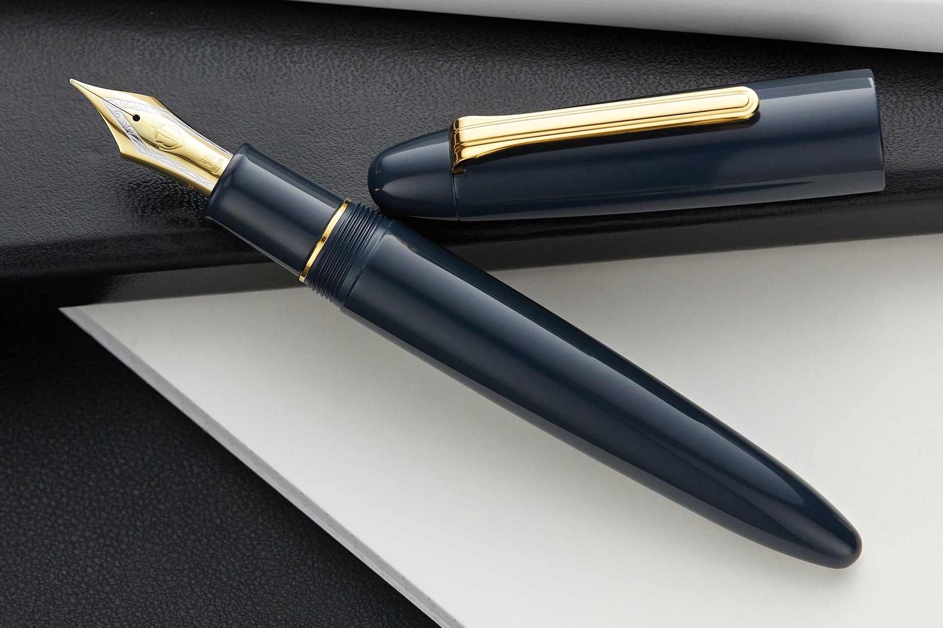 Sailor 1911 King of Pens Color Urushi Ebonite Fountain Pen - Slate Blue