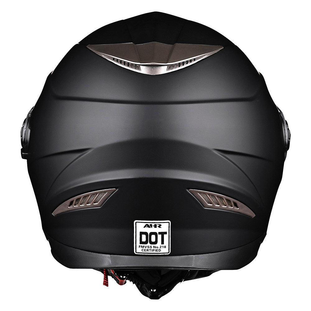 AHR DOT Motorcycle Helmet Full Face Dual Visors Matte Black