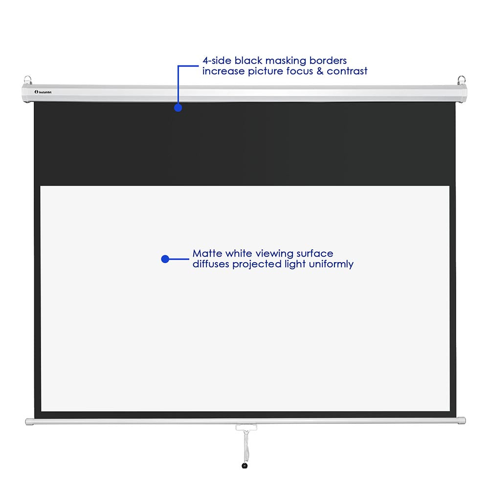 InstaHibit 16:9 Retractable Manual Projection Screen 72 Ceiling/Wall