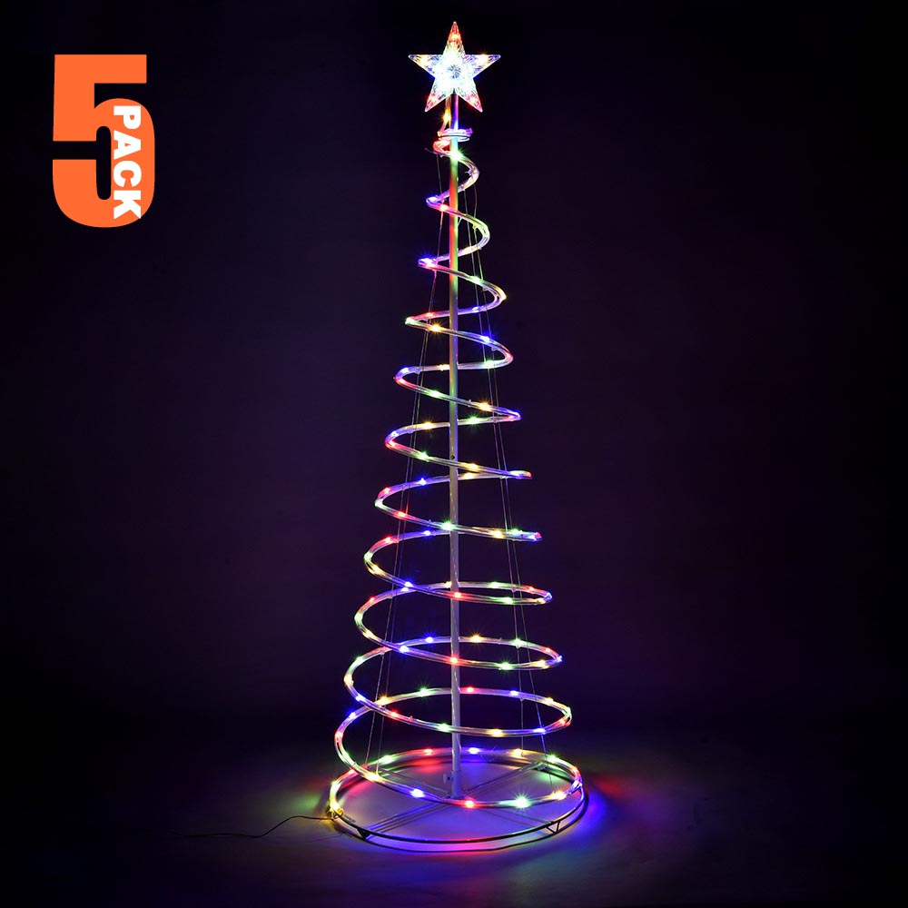 Yescom 5' Lighted Spiral Christmas Tree LED Decor Battery Powered