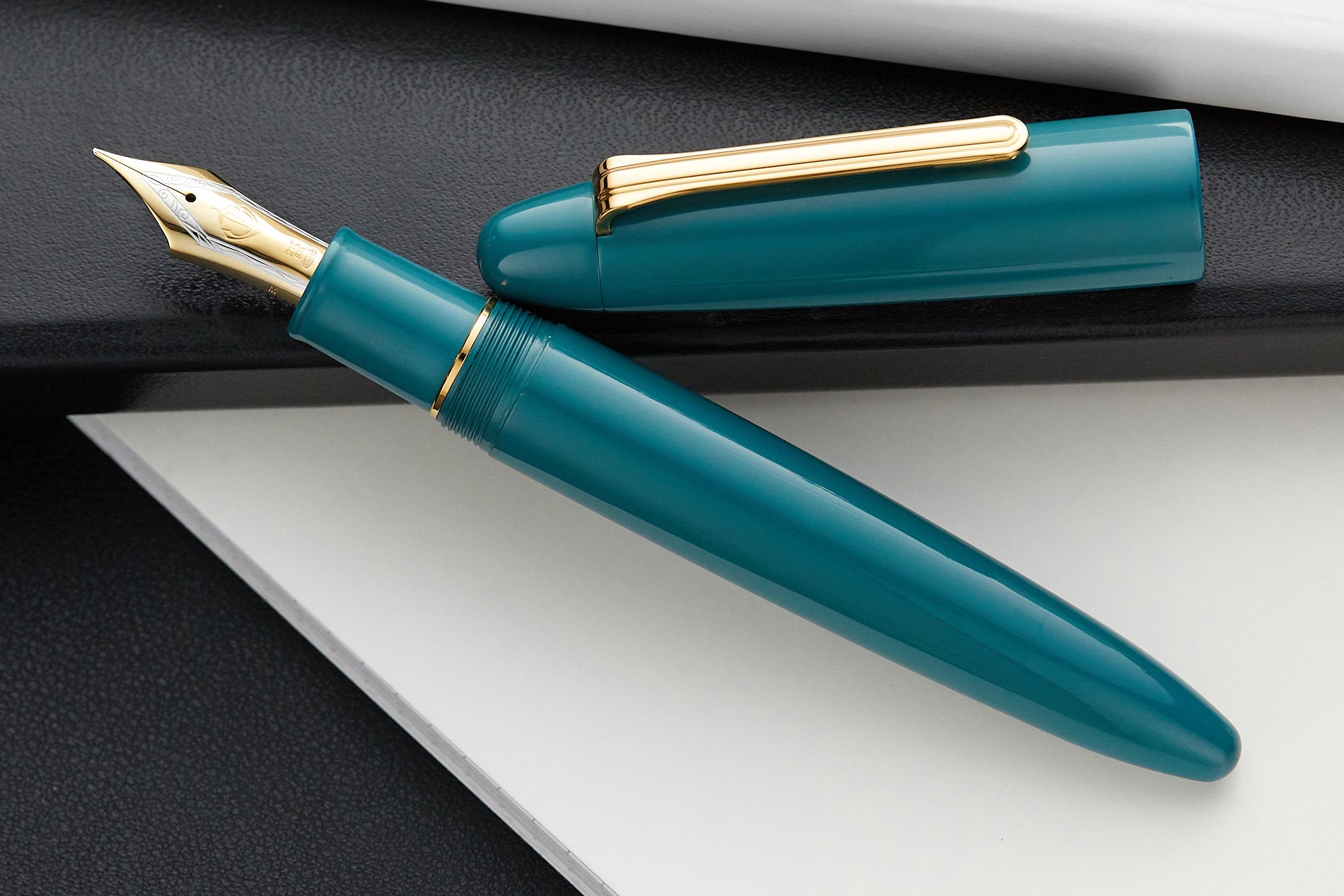 Sailor 1911 King of Pens Color Urushi Ebonite Fountain Pen - Teal Blue