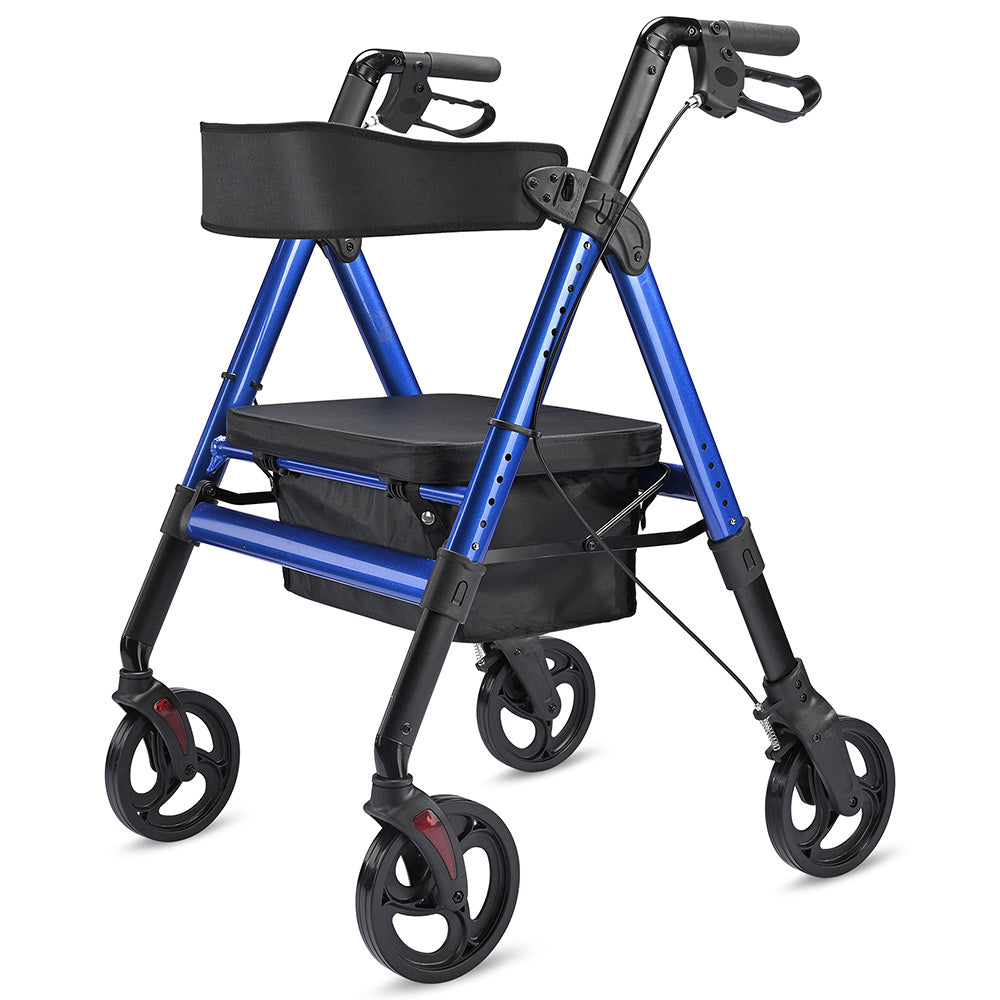 Yescom Rollator Walker with Seat Backrest 8 Casters 450lbs Capacity