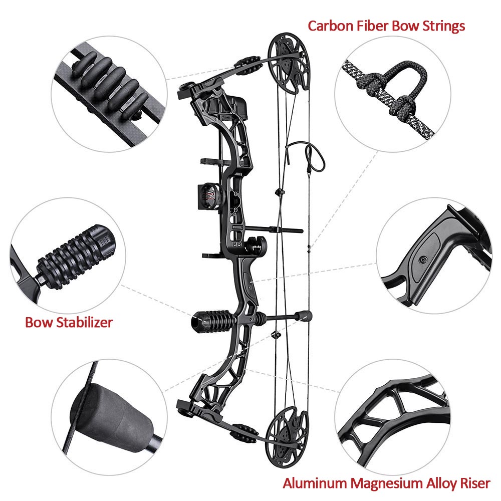 Yescom Compound Bow Kit Archery Bow and 12 Carbon Arrows