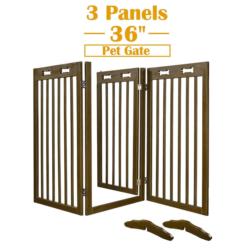 Yescom 3-Panel Folding Wood Pet Gate Crate Baby Barrier 60x36in