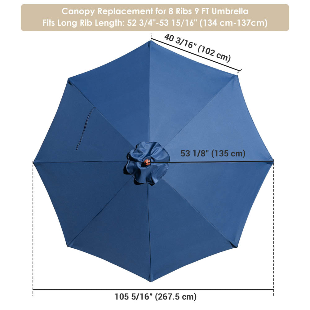 Yescom 9' 8-Rib Outdoor Market Umbrella Replacement Canopy (Preorder)