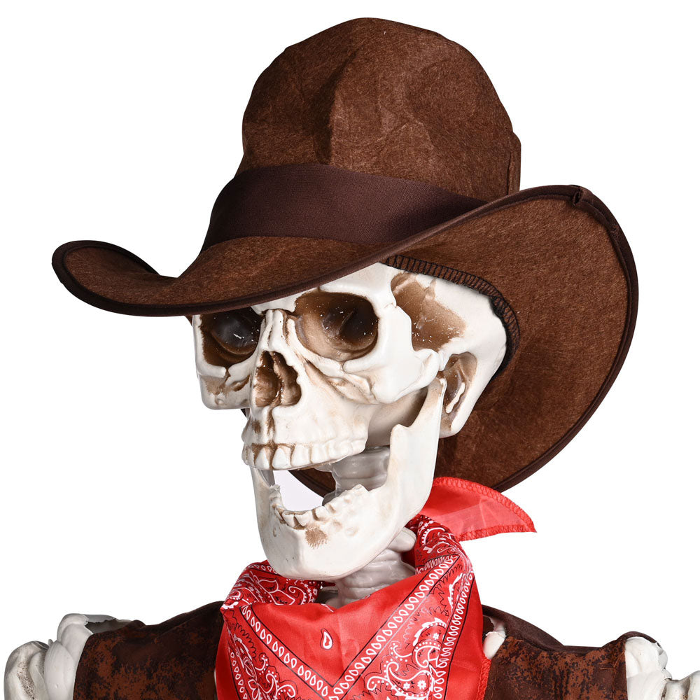 Yescom 5.4ft Skeleton Halloween Decoration Posable Cowboy