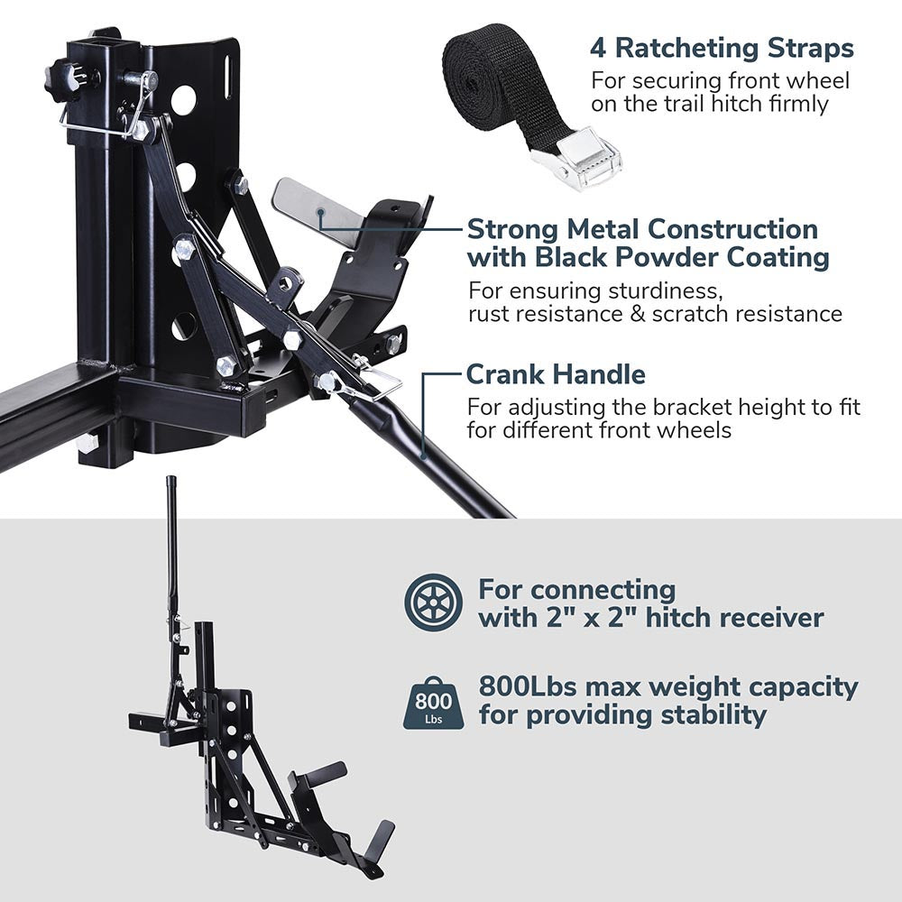 Yescom 800lbs Motorcycle Trailer Hitch Carrier & 2 Tow Receiver