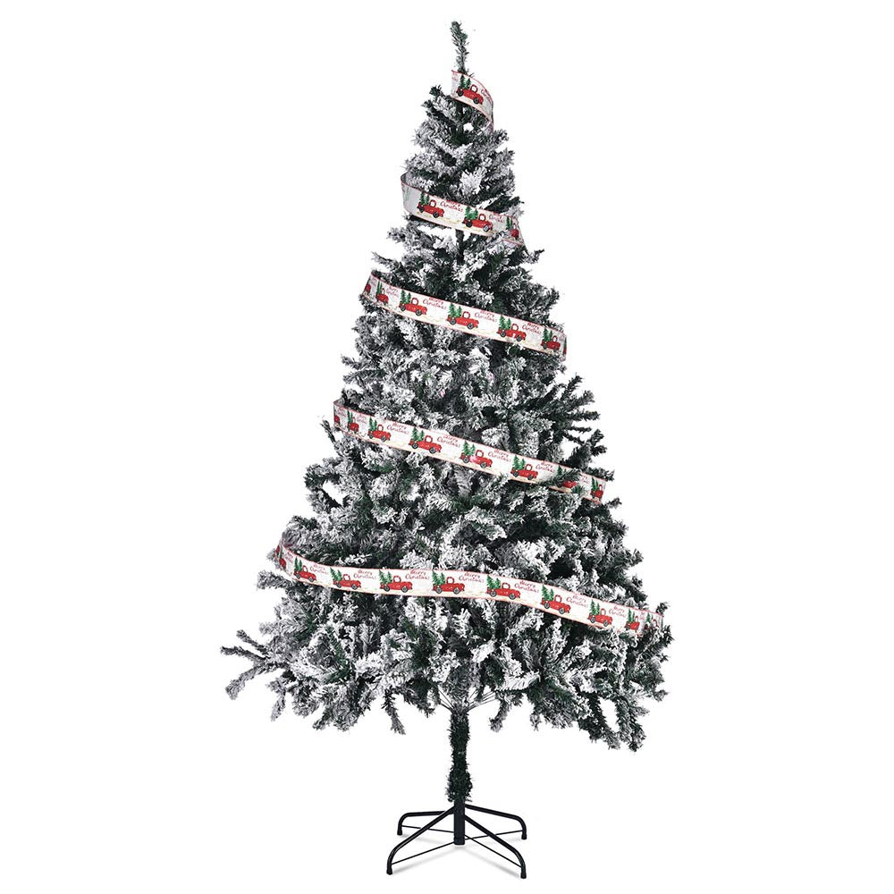 Yescom 7.5 feet White Flocked Christmas Tree Decor