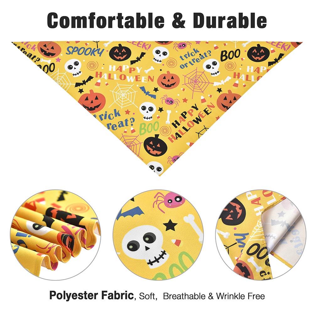 Yescom Halloween Dog Bandanas Washable Dog Handkerchief 10 Pack 32x21