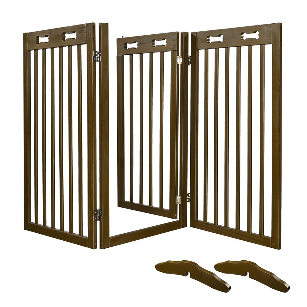 Yescom 3-Panel Folding Wood Pet Gate Crate Baby Barrier 60x36in