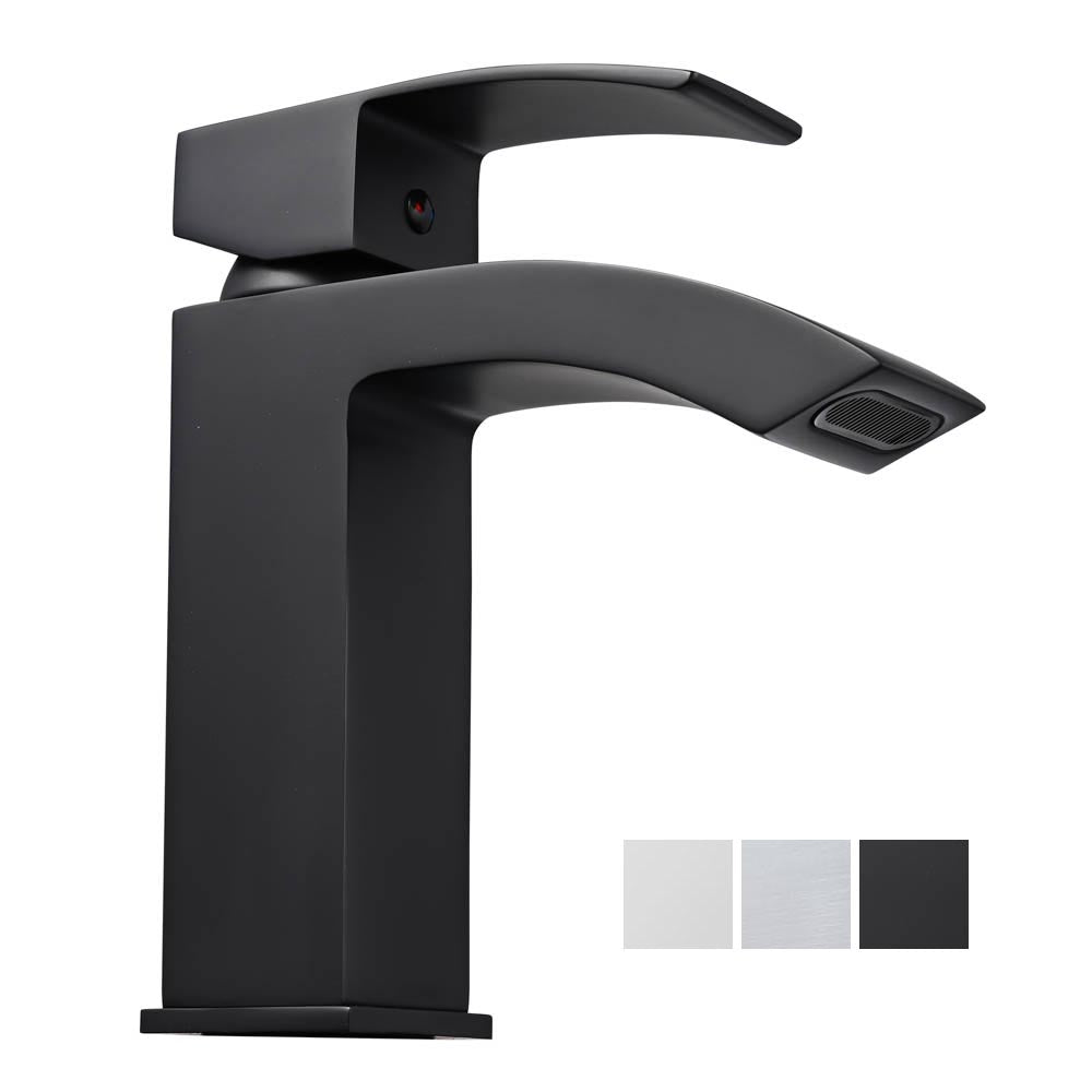 Aquaterior Single Handle Bathroom Faucet Square Cold Hot