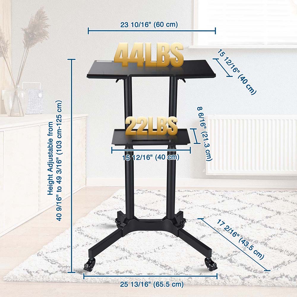 Yescom Height-Adjustable Mobile Laptop Cart on Wheels