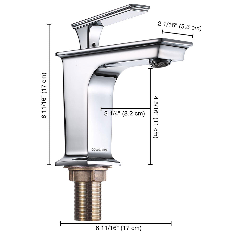 Aquaterior Bathroom Sink Faucet 1-Handle Cold & Hot, 6.7H