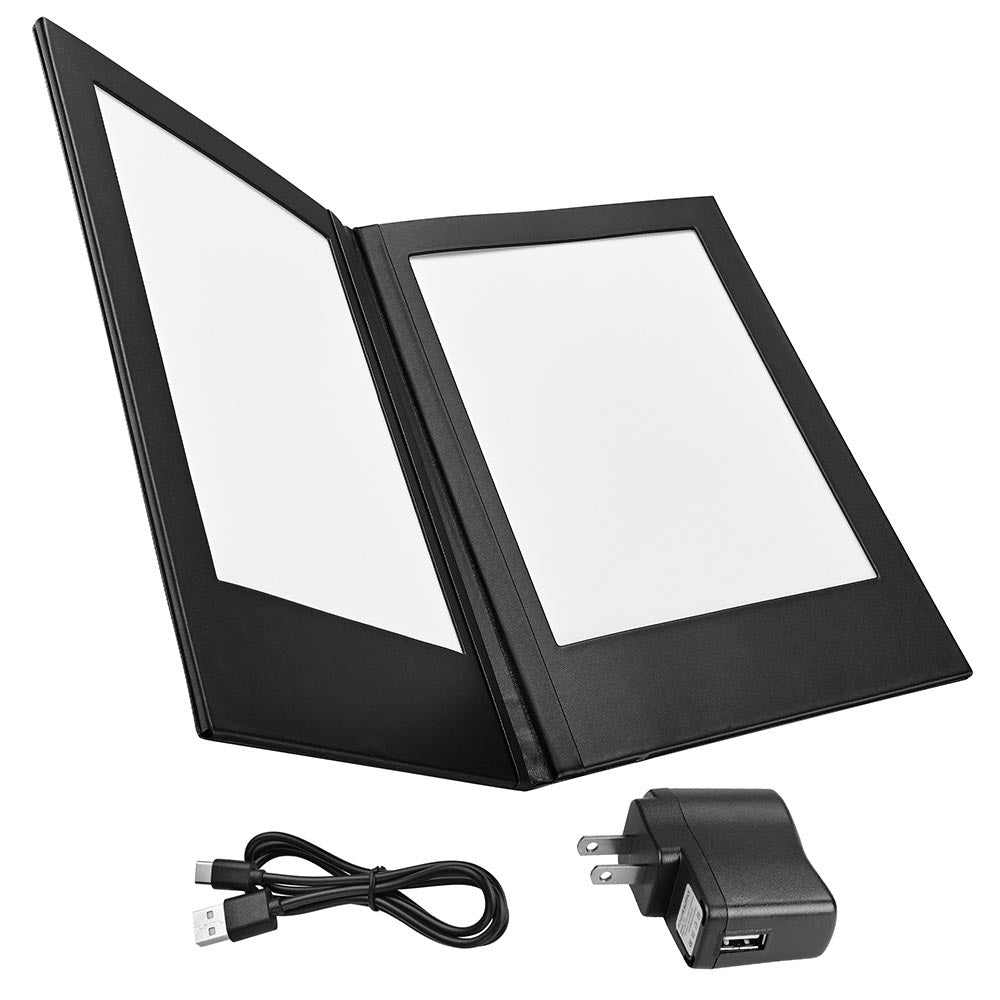 Yescom LED Back Lit Folded Menu Holder Dual Page 8.5x11in