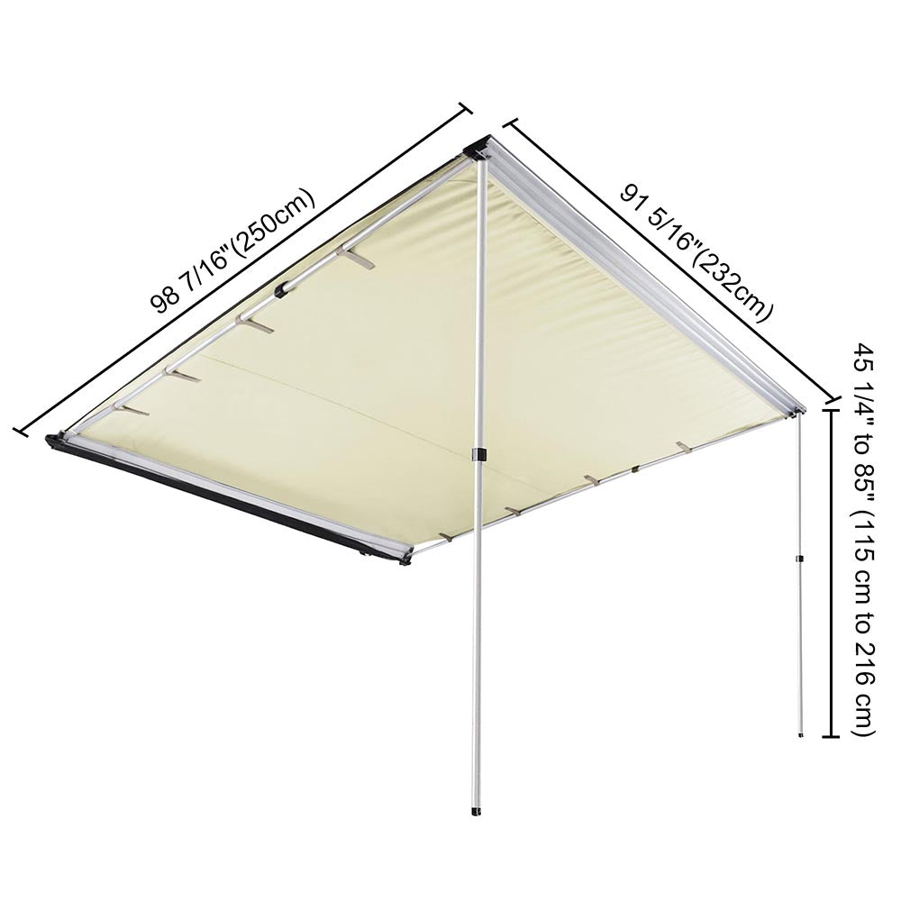 Yescom Awning 8' 2 x 7' 7 Vehicle Rooftop Side Tent Shade