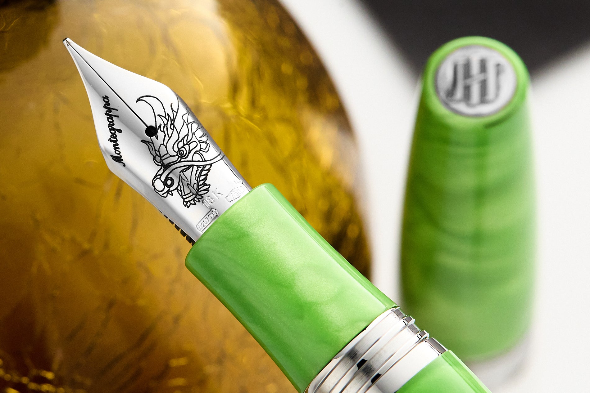 Montegrappa Regal Year of the Dragon Fountain Pen - Mamba Green (Limited Edition)