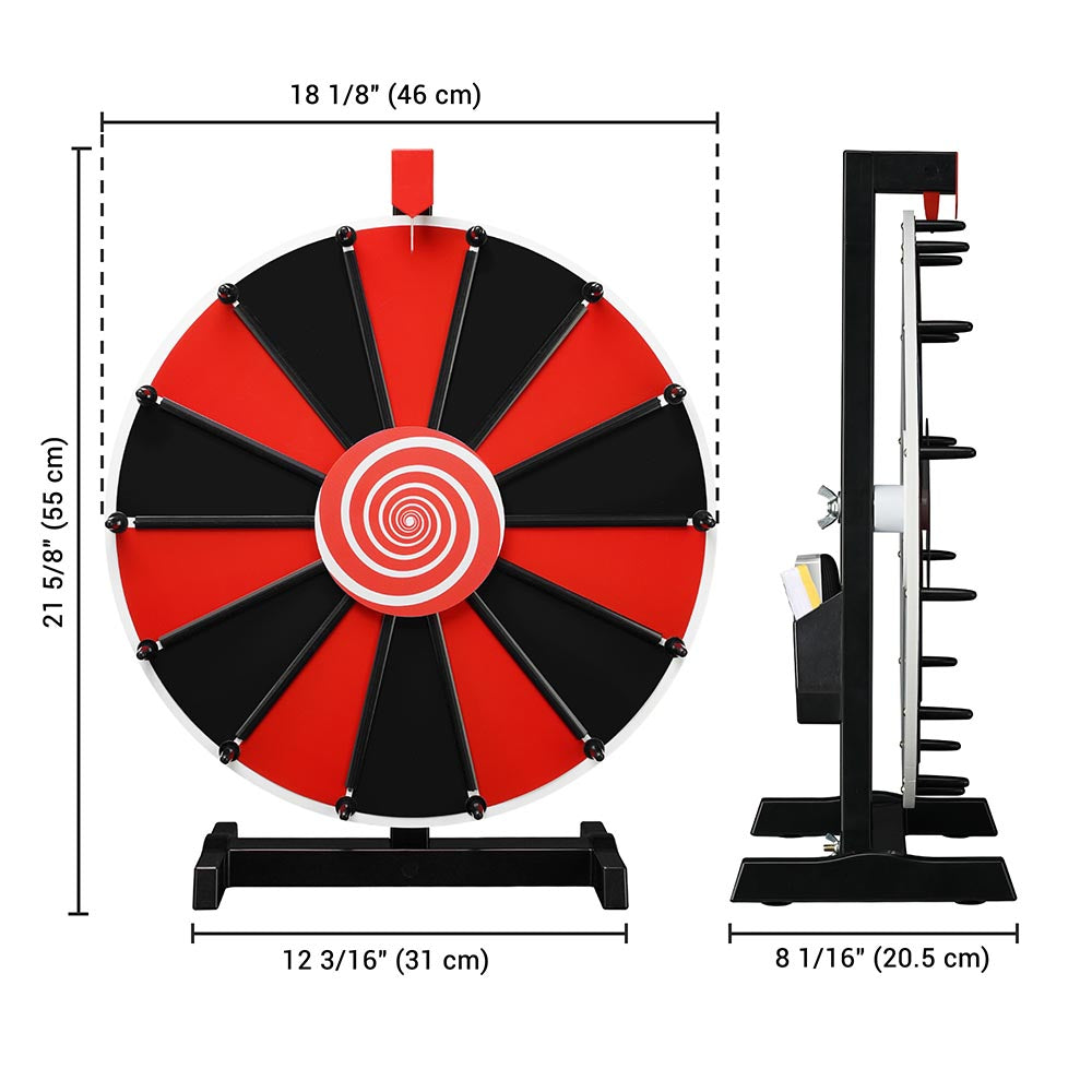 WinSpin 18 Tabletop Prize Wheel Dry Erase, Black