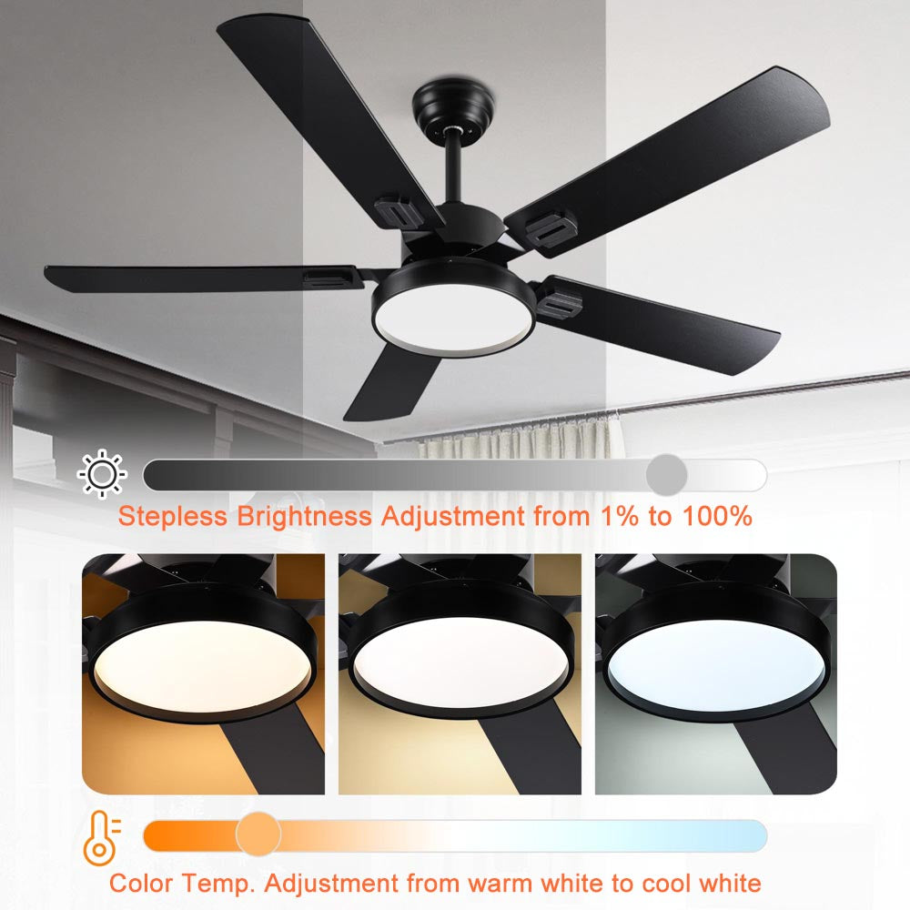 Yescom 52 Ceiling Fan with 3 Lights Remote 5-Blade