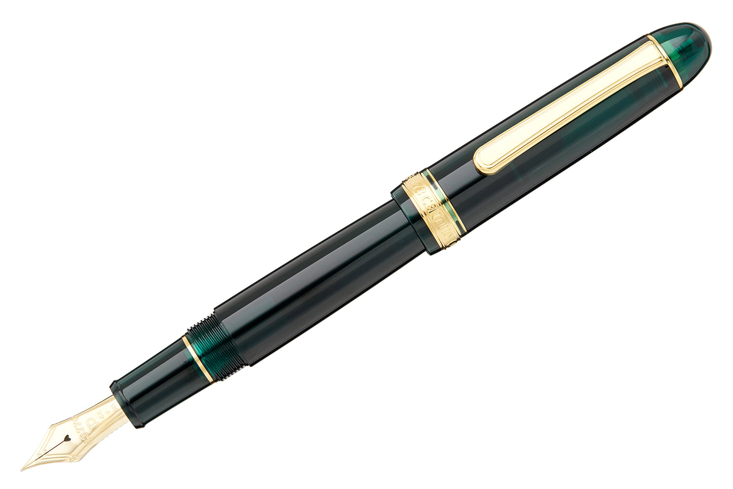 (Bottom Shelf) Platinum #3776 Century Fountain Pen - Laurel Green/Gold