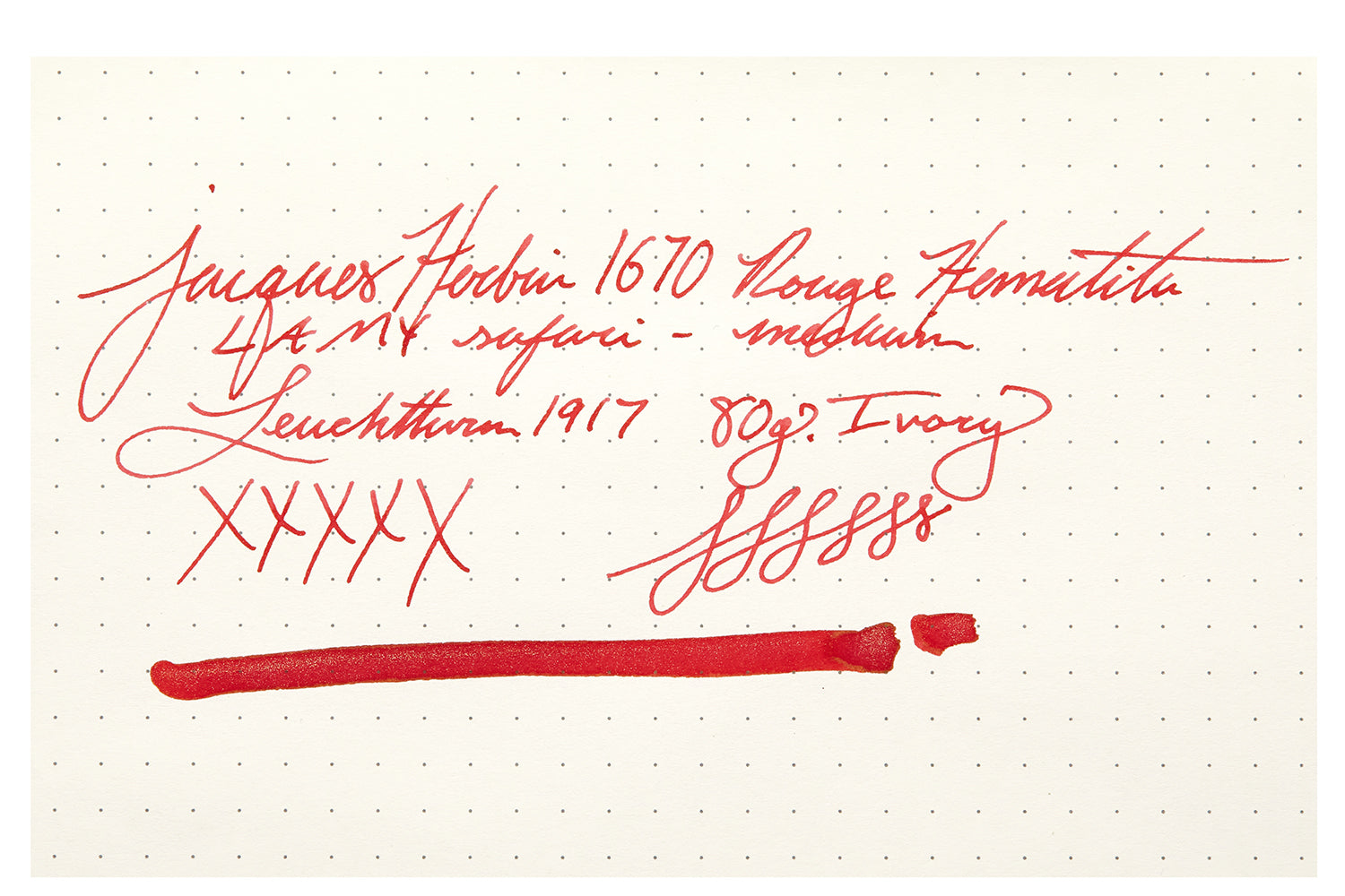 Jacques Herbin 1670 Rouge Hematite - Ink Sample