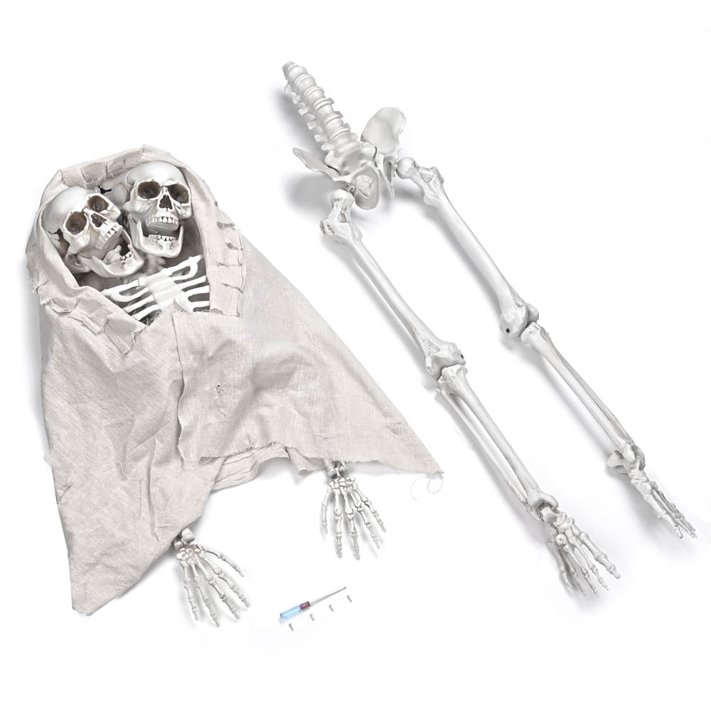 Yescom 5.4ft Skeleton Halloween Decoration Posable with Two Heads